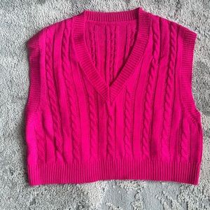 Hot Pink Sweater Vest